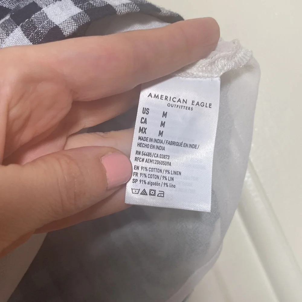 NWT American Eagle Gingham Front Slit Skirt